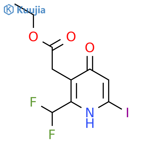 Ethyl 2-(difluoromethyl)-4-hydroxy-6-iodopyridine-3-acetate structure