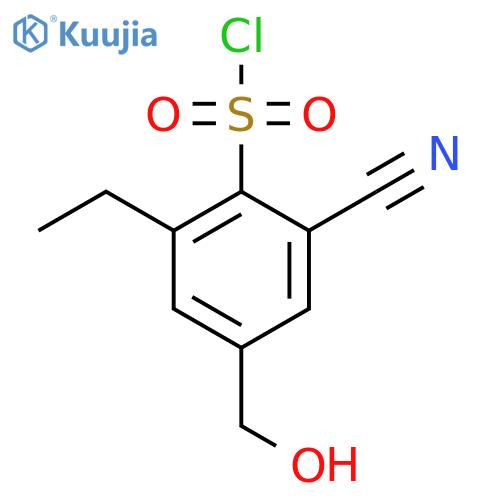 2-Cyano-6-ethyl-4-(hydroxymethyl)benzenesulfonyl chloride structure