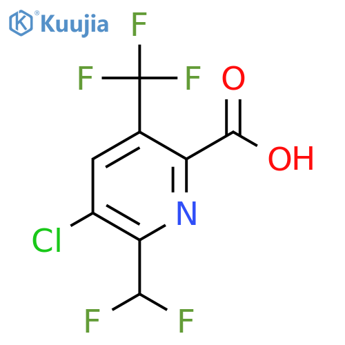 3-Chloro-2-(difluoromethyl)-5-(trifluoromethyl)pyridine-6-carboxylic acid structure