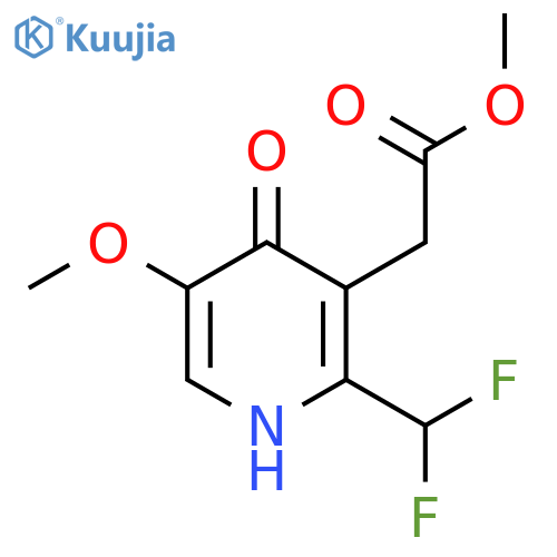 Methyl 2-(difluoromethyl)-4-hydroxy-5-methoxypyridine-3-acetate structure