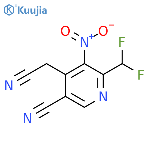 5-Cyano-2-(difluoromethyl)-3-nitropyridine-4-acetonitrile structure