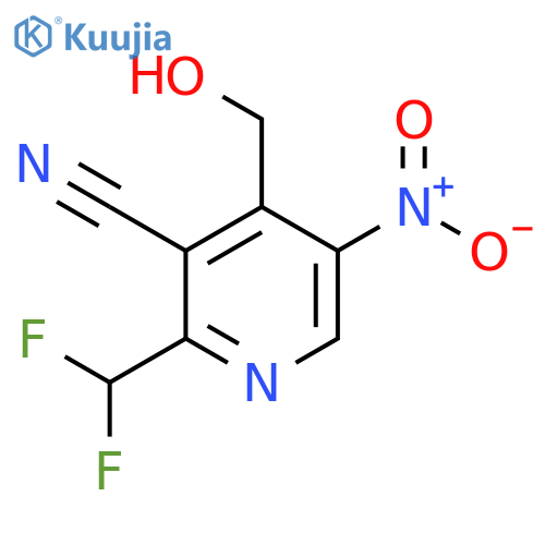 3-Cyano-2-(difluoromethyl)-5-nitropyridine-4-methanol structure