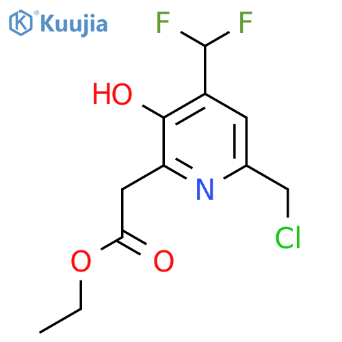 Ethyl 6-(chloromethyl)-4-(difluoromethyl)-3-hydroxypyridine-2-acetate structure
