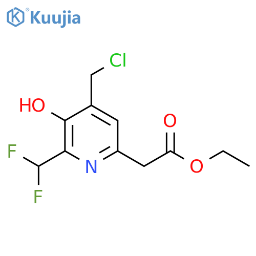 Ethyl 4-(chloromethyl)-2-(difluoromethyl)-3-hydroxypyridine-6-acetate structure