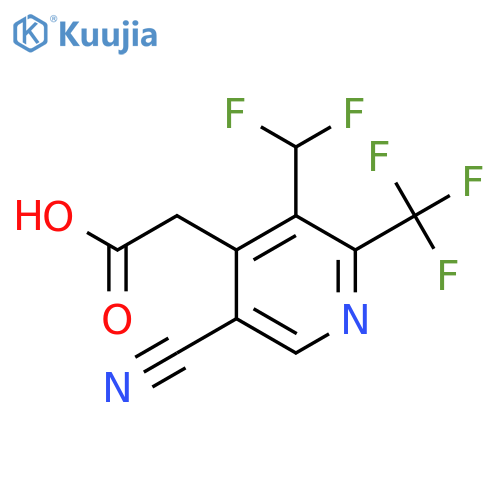 5-Cyano-3-(difluoromethyl)-2-(trifluoromethyl)pyridine-4-acetic acid structure