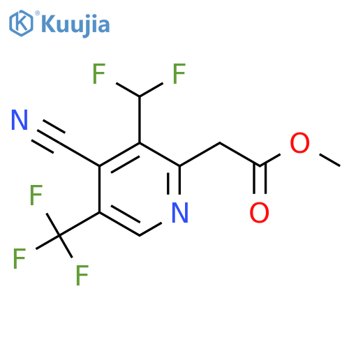 Methyl 4-cyano-3-(difluoromethyl)-5-(trifluoromethyl)pyridine-2-acetate structure