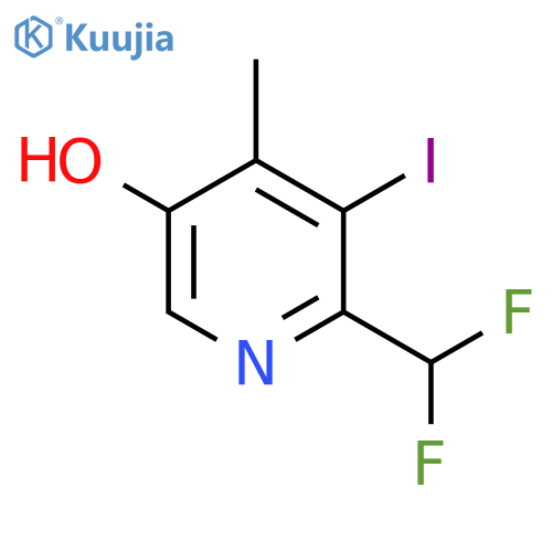 2-(Difluoromethyl)-5-hydroxy-3-iodo-4-methylpyridine structure