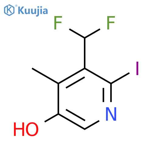3-(Difluoromethyl)-5-hydroxy-2-iodo-4-methylpyridine structure