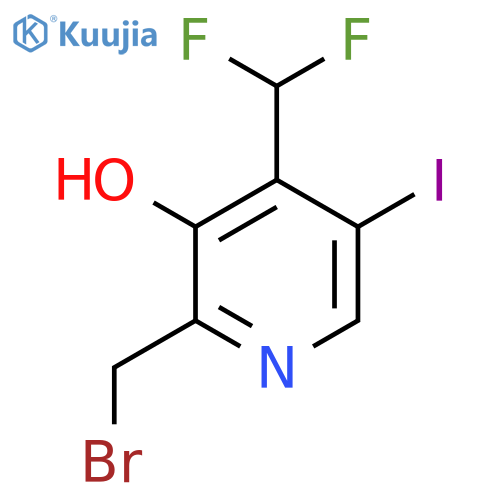 2-(Bromomethyl)-4-(difluoromethyl)-3-hydroxy-5-iodopyridine structure