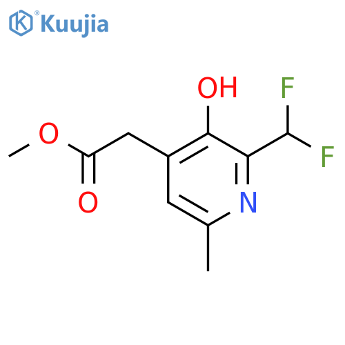 Methyl 2-(difluoromethyl)-3-hydroxy-6-methylpyridine-4-acetate structure