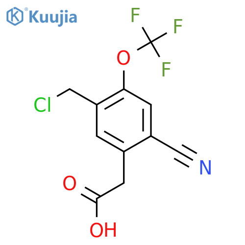 5-Chloromethyl-2-cyano-4-(trifluoromethoxy)phenylacetic acid structure
