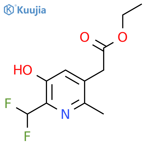 Ethyl 2-(difluoromethyl)-3-hydroxy-6-methylpyridine-5-acetate structure
