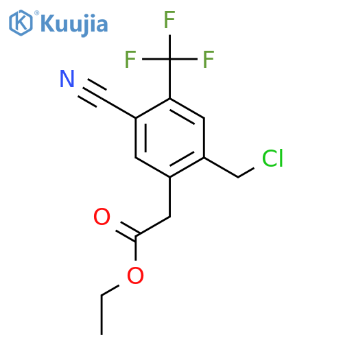 Ethyl 2-chloromethyl-5-cyano-4-(trifluoromethyl)phenylacetate structure