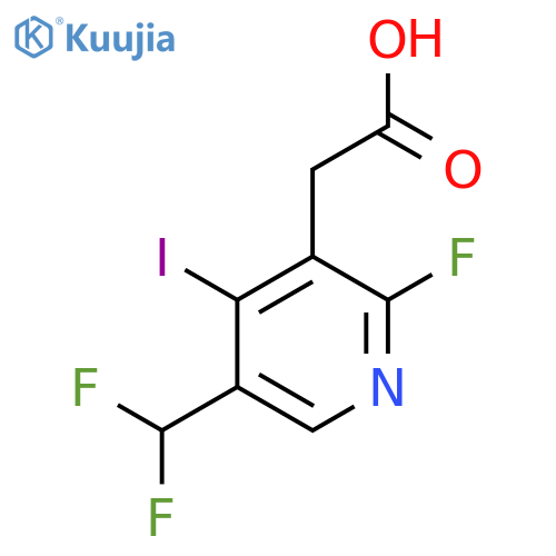 5-(Difluoromethyl)-2-fluoro-4-iodopyridine-3-acetic acid structure