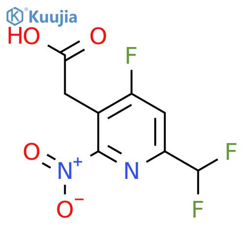 6-(Difluoromethyl)-4-fluoro-2-nitropyridine-3-acetic acid structure