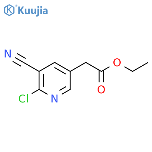 Ethyl 2-chloro-3-cyanopyridine-5-acetate structure