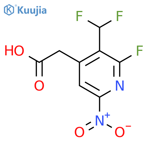 3-(Difluoromethyl)-2-fluoro-6-nitropyridine-4-acetic acid structure
