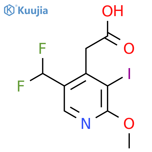 5-(Difluoromethyl)-3-iodo-2-methoxypyridine-4-acetic acid structure