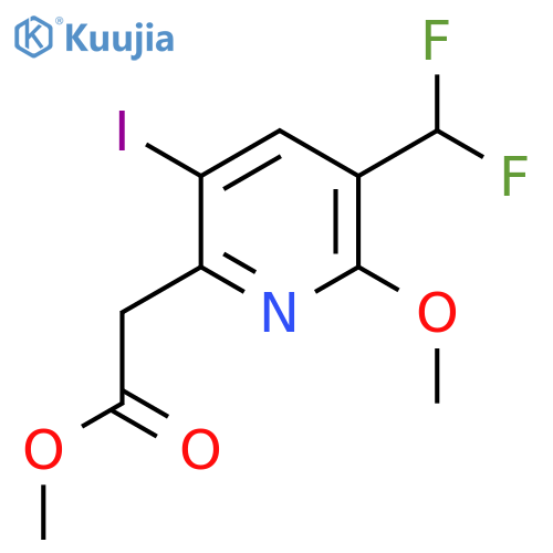 Methyl 3-(difluoromethyl)-5-iodo-2-methoxypyridine-6-acetate structure