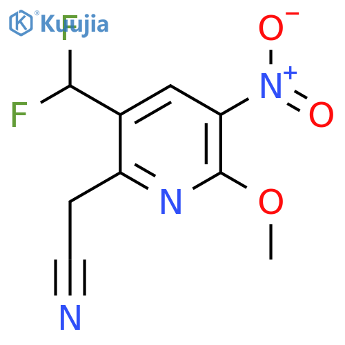 5-(Difluoromethyl)-2-methoxy-3-nitropyridine-6-acetonitrile structure