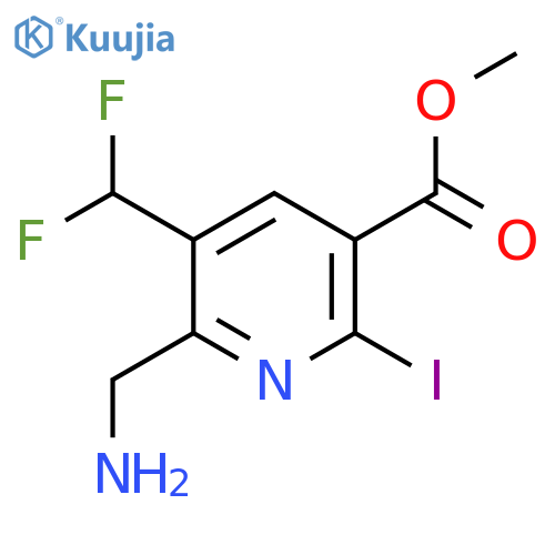 Methyl 2-(aminomethyl)-3-(difluoromethyl)-6-iodopyridine-5-carboxylate structure