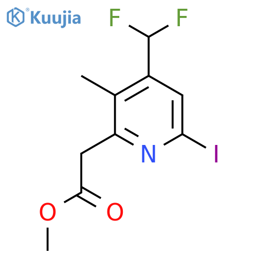 Methyl 4-(difluoromethyl)-6-iodo-3-methylpyridine-2-acetate structure
