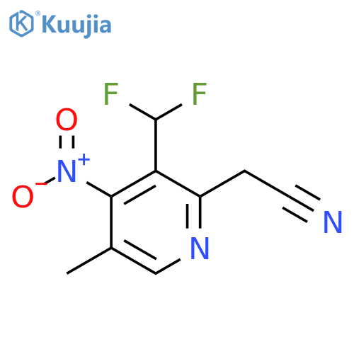 3-(Difluoromethyl)-5-methyl-4-nitropyridine-2-acetonitrile structure