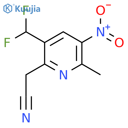 5-(Difluoromethyl)-2-methyl-3-nitropyridine-6-acetonitrile structure