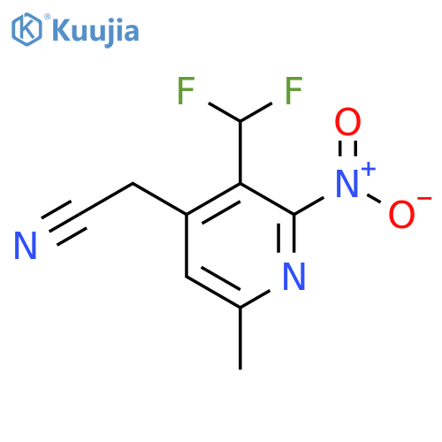 3-(Difluoromethyl)-6-methyl-2-nitropyridine-4-acetonitrile structure