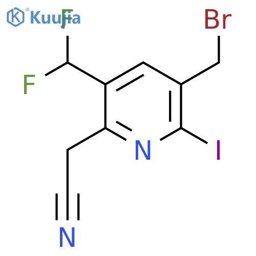 3-(Bromomethyl)-5-(difluoromethyl)-2-iodopyridine-6-acetonitrile structure