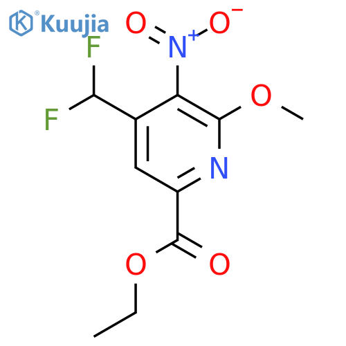 Ethyl 4-(difluoromethyl)-2-methoxy-3-nitropyridine-6-carboxylate structure