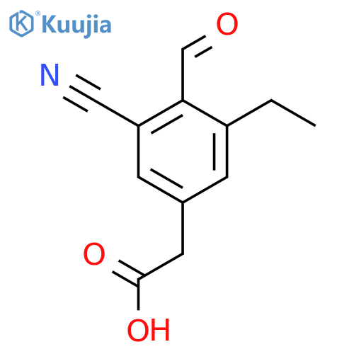 3-Cyano-5-ethyl-4-formylphenylacetic acid structure