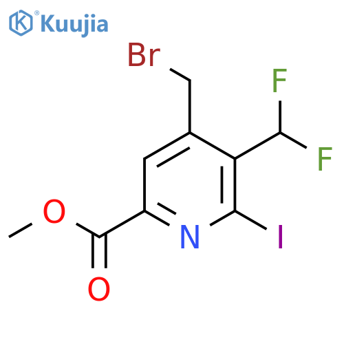Methyl 4-(bromomethyl)-3-(difluoromethyl)-2-iodopyridine-6-carboxylate structure