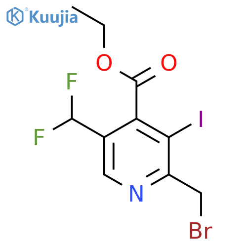 Ethyl 2-(bromomethyl)-5-(difluoromethyl)-3-iodopyridine-4-carboxylate structure