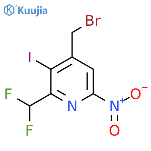 4-(Bromomethyl)-2-(difluoromethyl)-3-iodo-6-nitropyridine structure