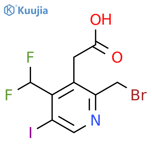2-(Bromomethyl)-4-(difluoromethyl)-5-iodopyridine-3-acetic acid structure