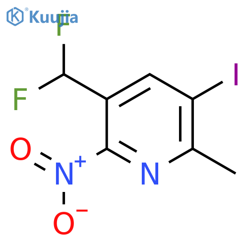 3-(Difluoromethyl)-5-iodo-6-methyl-2-nitropyridine structure