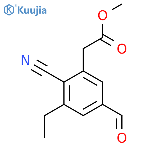 Methyl 2-cyano-3-ethyl-5-formylphenylacetate structure