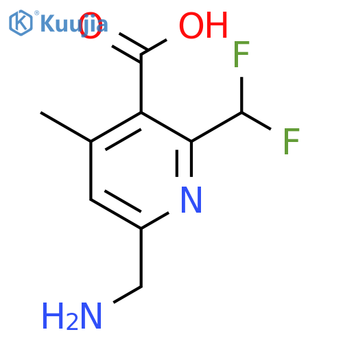 6-(Aminomethyl)-2-(difluoromethyl)-4-methylpyridine-3-carboxylic acid structure