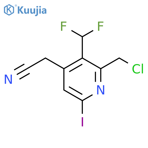 2-(Chloromethyl)-3-(difluoromethyl)-6-iodopyridine-4-acetonitrile structure