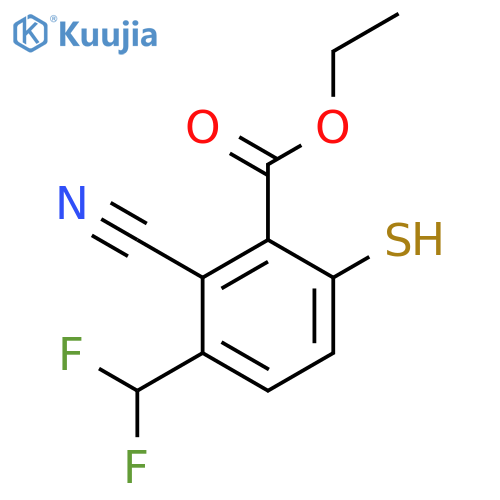 Ethyl 2-cyano-3-difluoromethyl-6-mercaptobenzoate structure
