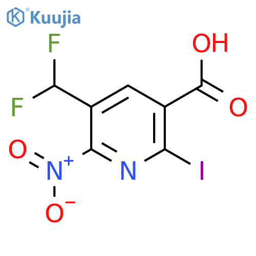 3-(Difluoromethyl)-6-iodo-2-nitropyridine-5-carboxylic acid structure