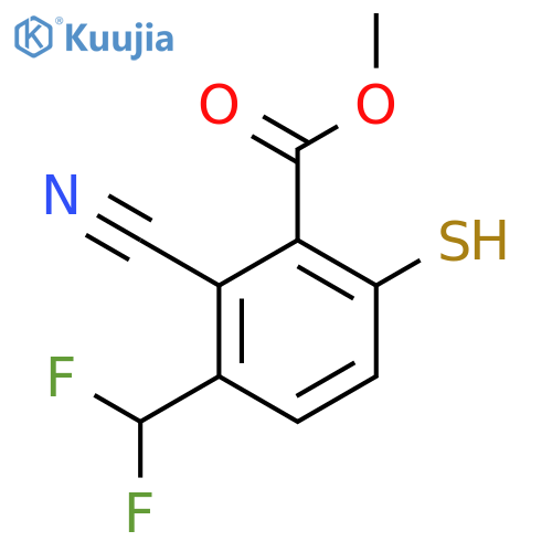 Methyl 2-cyano-3-difluoromethyl-6-mercaptobenzoate structure