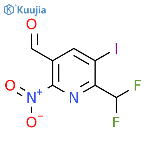2-(Difluoromethyl)-3-iodo-6-nitropyridine-5-carboxaldehyde structure