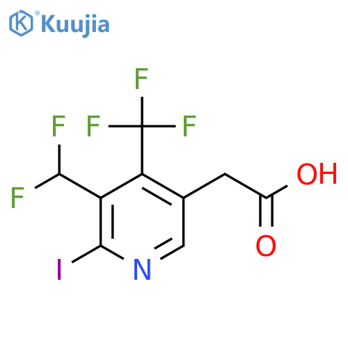 3-(Difluoromethyl)-2-iodo-4-(trifluoromethyl)pyridine-5-acetic acid structure