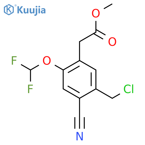 Methyl 5-chloromethyl-4-cyano-2-(difluoromethoxy)phenylacetate structure