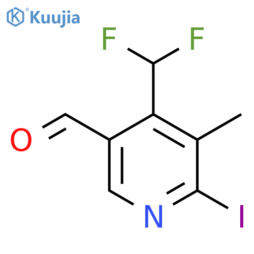 4-(Difluoromethyl)-2-iodo-3-methylpyridine-5-carboxaldehyde structure
