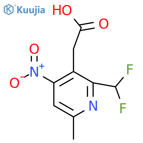 2-(Difluoromethyl)-6-methyl-4-nitropyridine-3-acetic acid structure