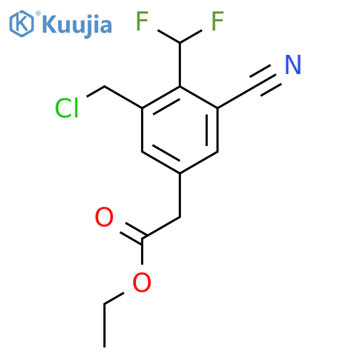 Ethyl 3-chloromethyl-5-cyano-4-(difluoromethyl)phenylacetate structure