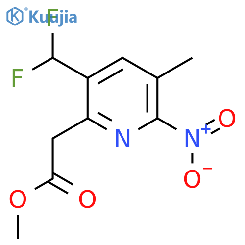 Methyl 3-(difluoromethyl)-5-methyl-6-nitropyridine-2-acetate structure